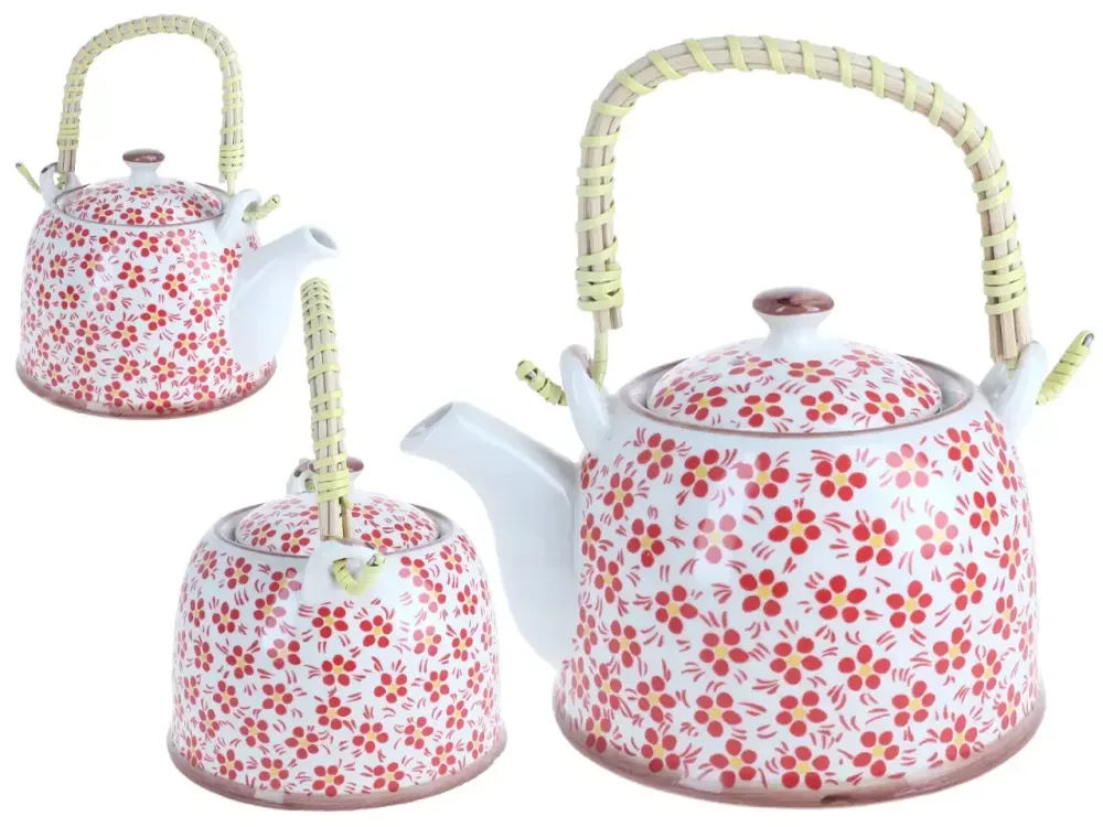 Bouilloire en céramique avec infuseur « Champ de Coquelicots » (800 ml)