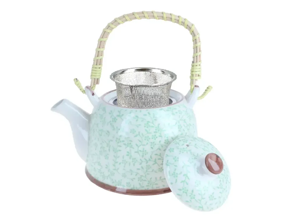 Bouilloire en céramique avec infuseur « Vignes Vertes » (800 ml)
