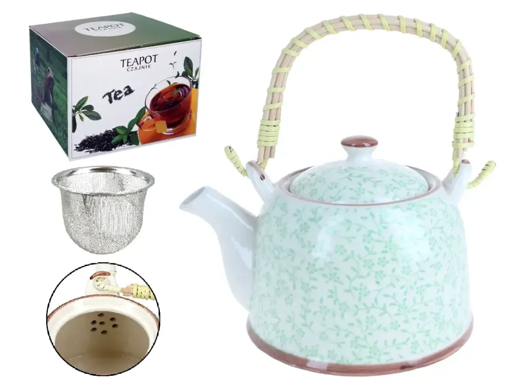 Bouilloire en céramique avec infuseur « Vignes Vertes » (800 ml)