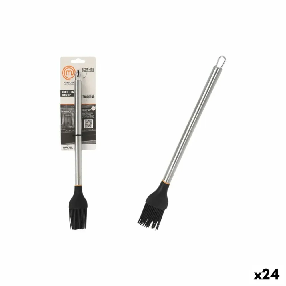 Brosse de cuisine MasterChef Silicone Acier inoxydable 31 cm (24 Unités)