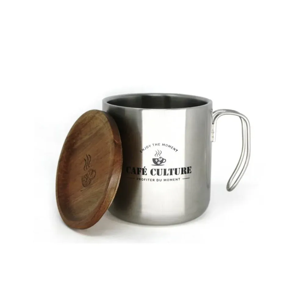 Tasse à double paroi avec couvercle Café Culture