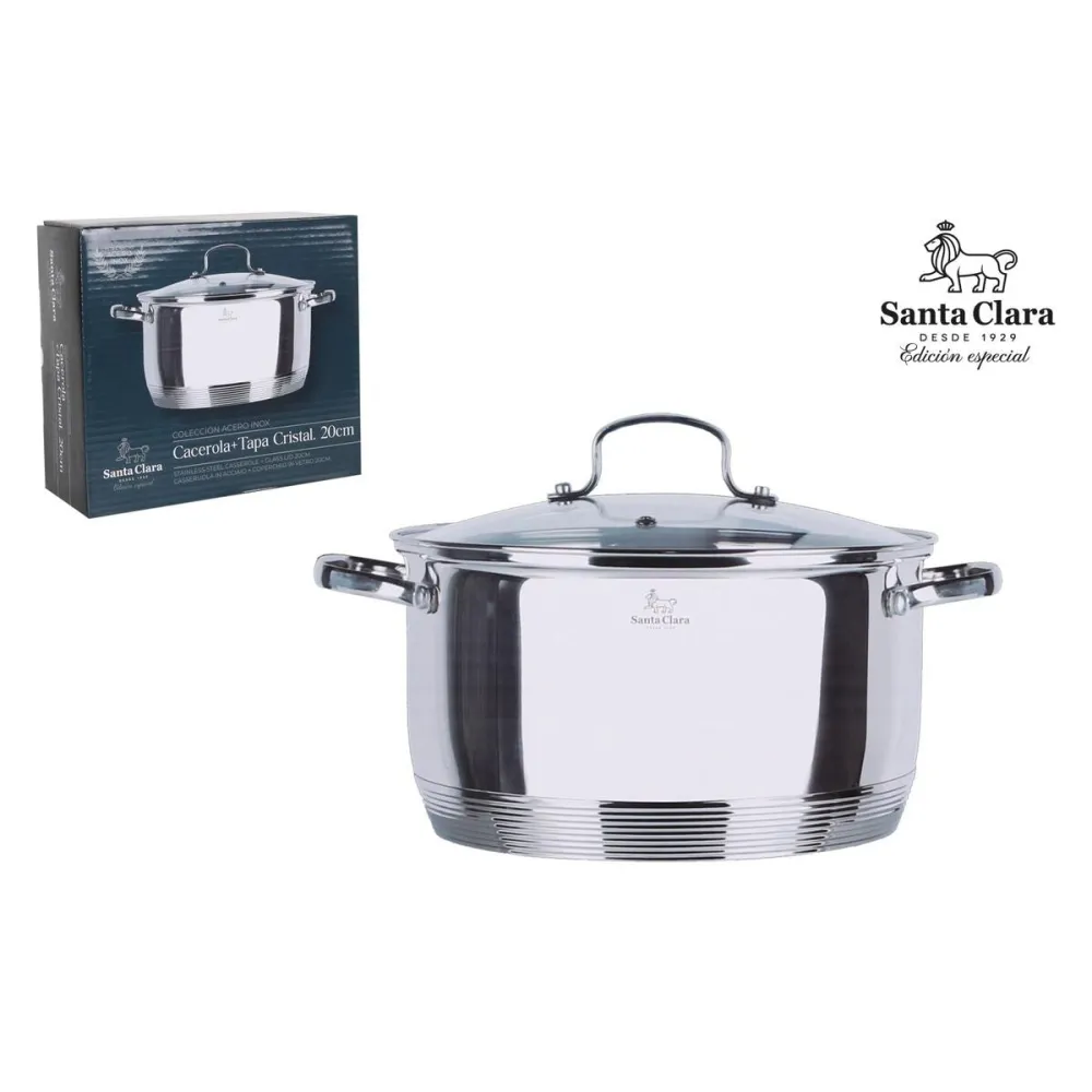 Casserole avec Couvercle Santa Clara Ø 22 x 30 x 11 cm (2 Unités)