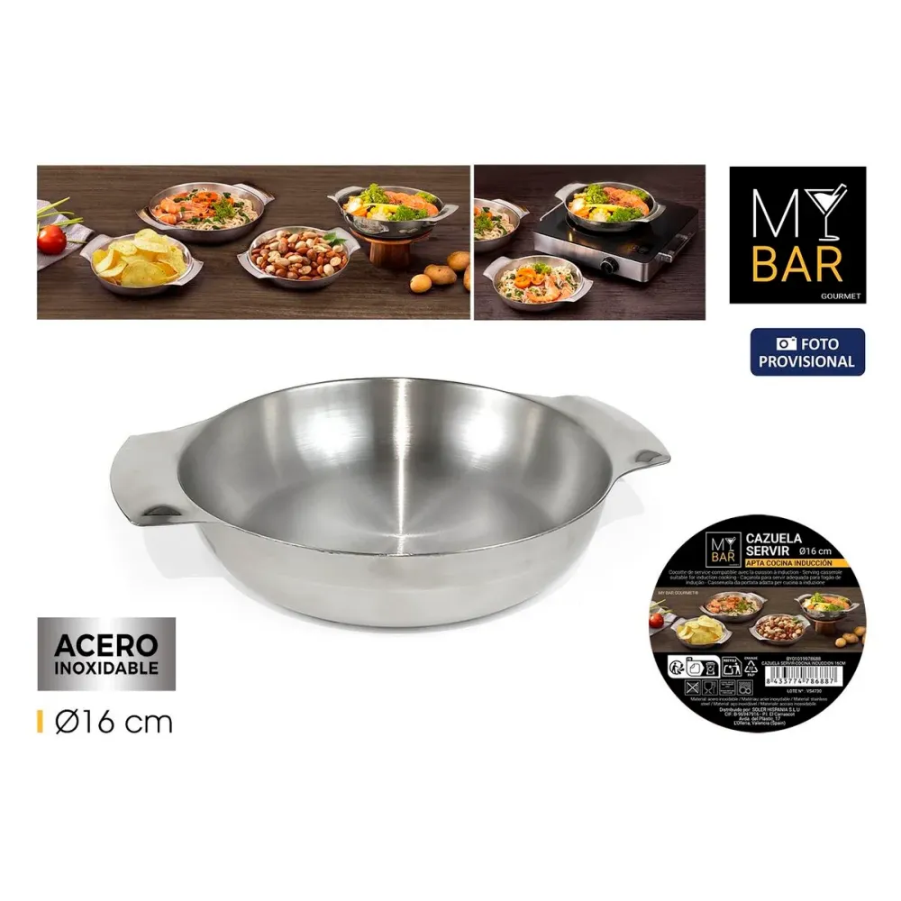Casserole My Bar Argenté Acier inoxydable Ø 16 cm (12 Unités)