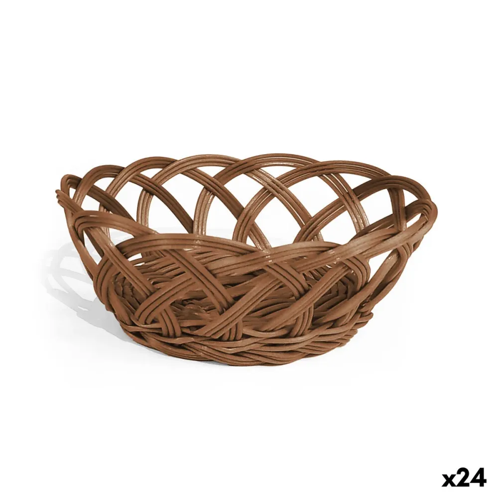 Corbeille à Pain My Bar RATTAN polypropylène Oblongue 18 x 13 x 7 cm (24 Unités)