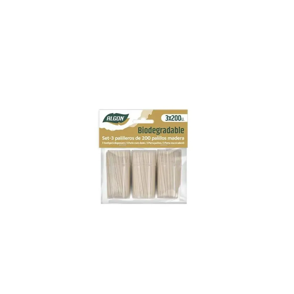 Cure-dents Algon Bois 600 Pièces (18 Unités)