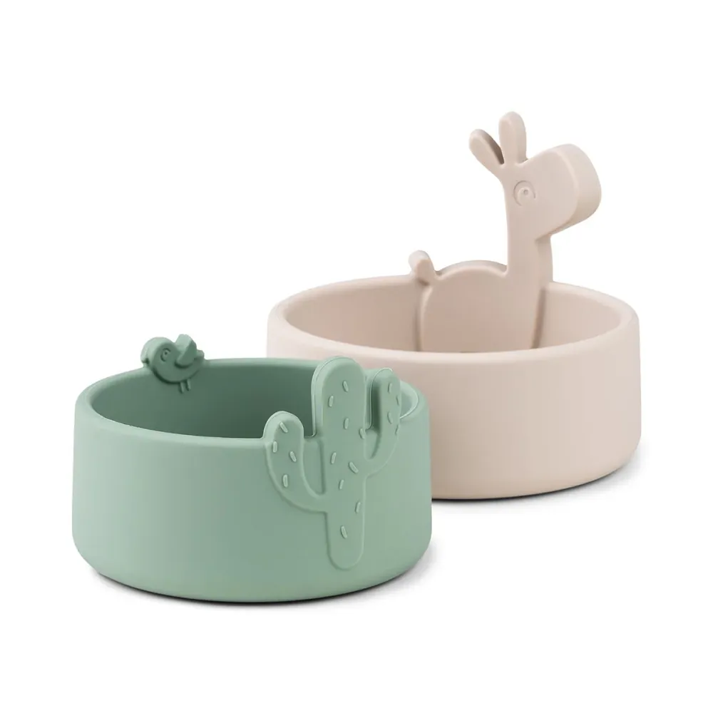 Bol silicone set de 2 - Lalee - Sable/Vert Done by Deer