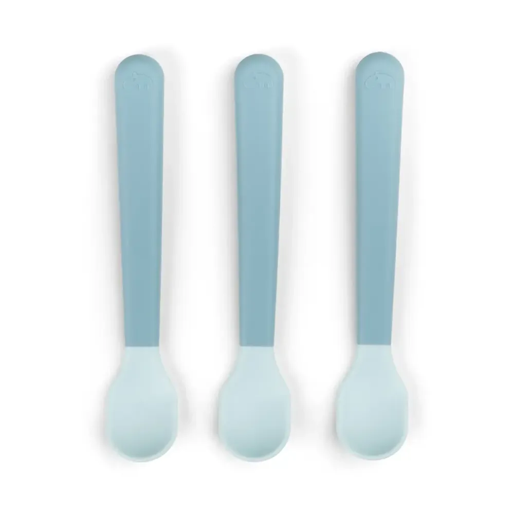Foodie cuillère bébé Easy-grip lot de 3 - Bleu Done by Deer