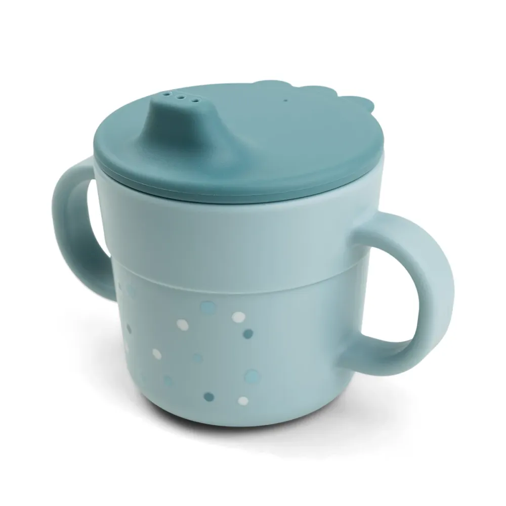 Foodie tasse d'apprentissage - Happy dots - Bleu Done by Deer