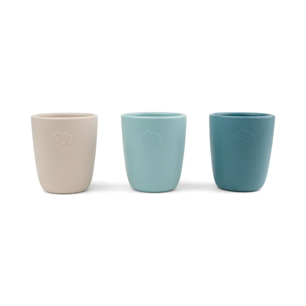 Gobelet silicone lot de 3 - Bleu mixte Done by Deer