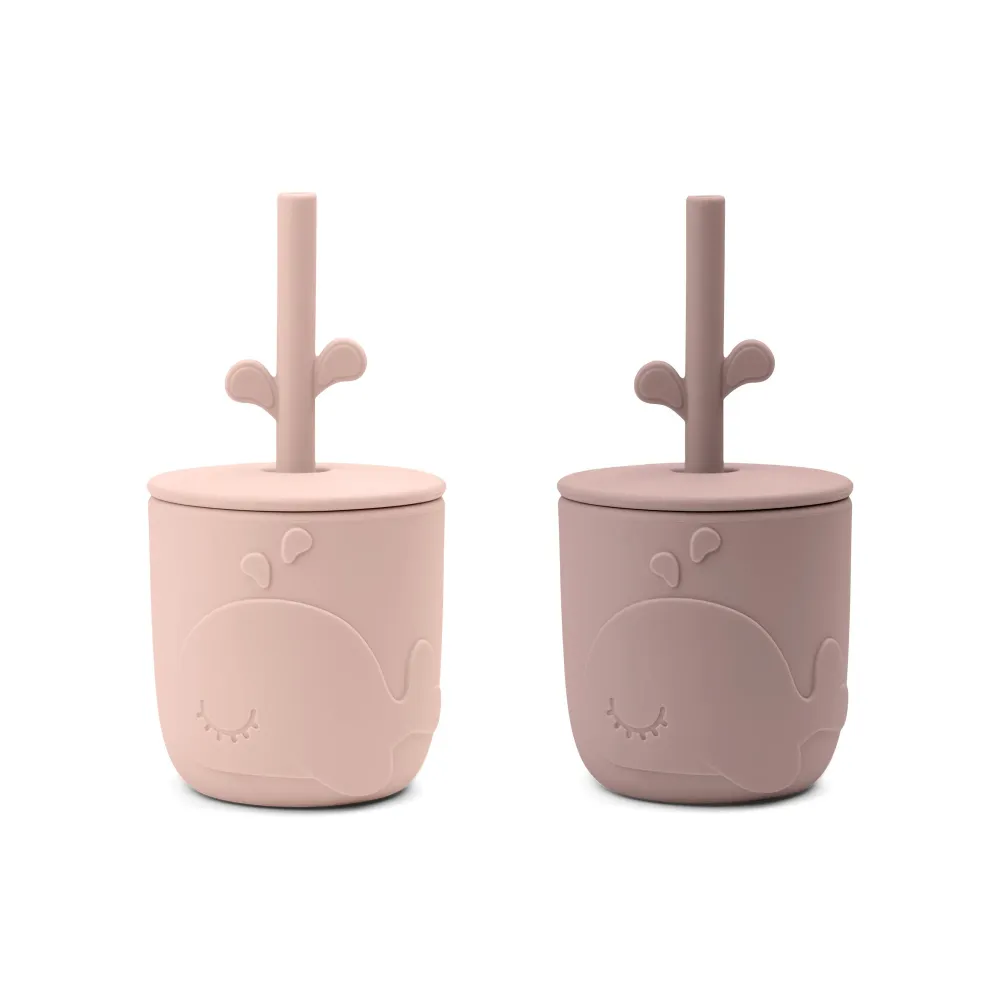 Peekaboo gobelet et paille lot de 2 - Wally - Rose Done by Deer