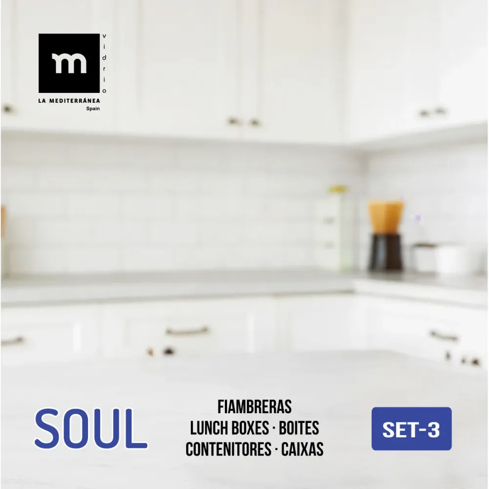 Ensemble de Boîtes à Lunch Inde Soul 0,8 L 3 Pièces (8 Unités)