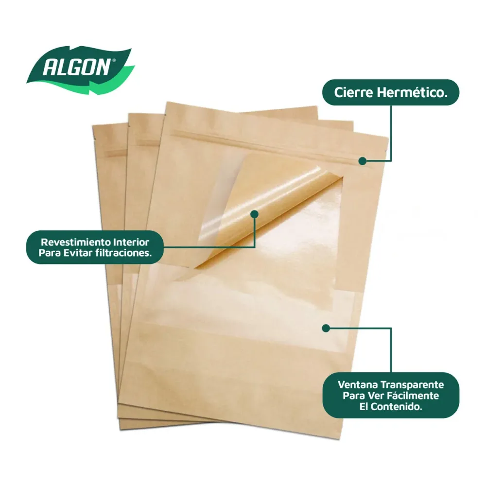 Ensemble de sac alimentaire réutilisable Algon Kraft 17 x 24 x 4 cm 15 Pièces (12 Unités)