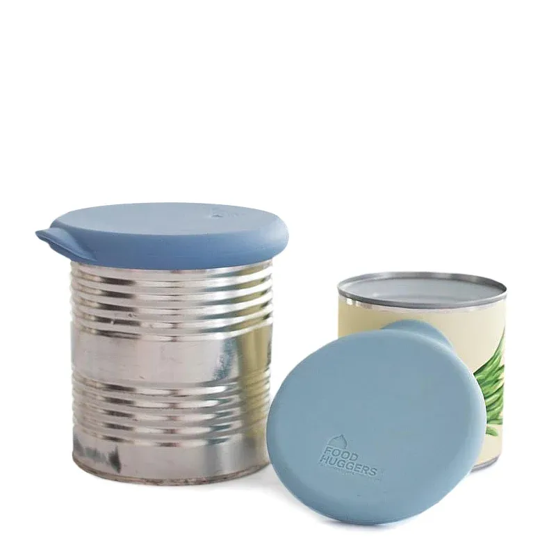 Food Huggers Lot de 2 couvercles réutilisables pour canettes et bocaux - 100 % silicone durable de qualité alimentaire - S...