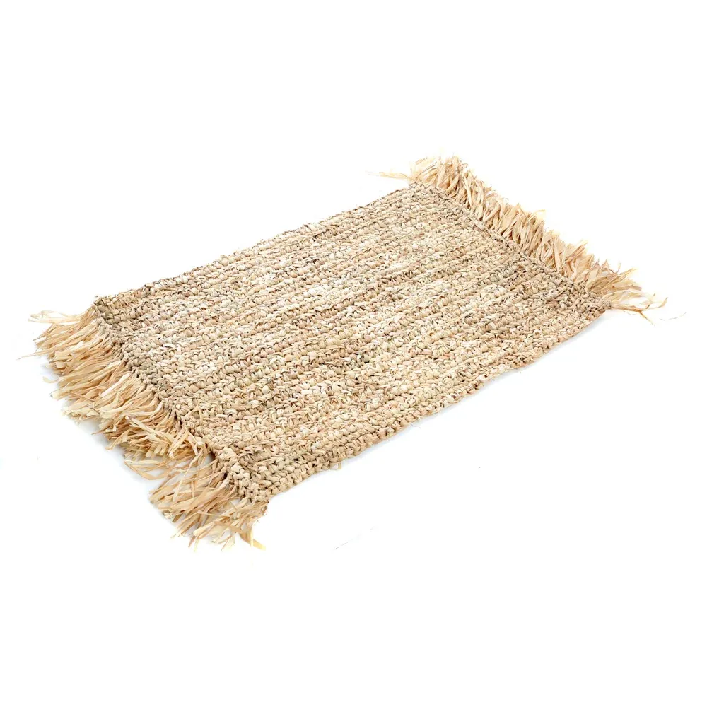 FRINGE RAFFIA Set de Table Rectangulaire Naturel