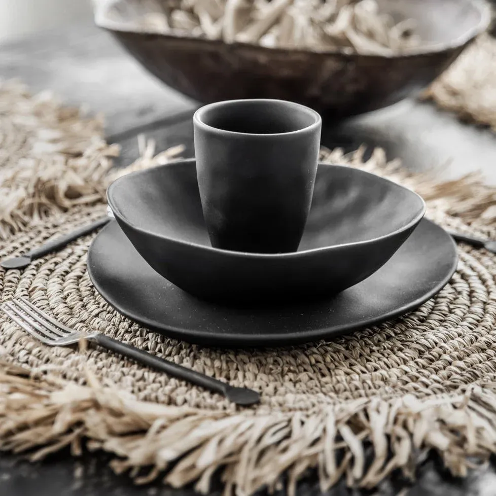 FRINGE RAFFIA Set de Table Rond Naturel