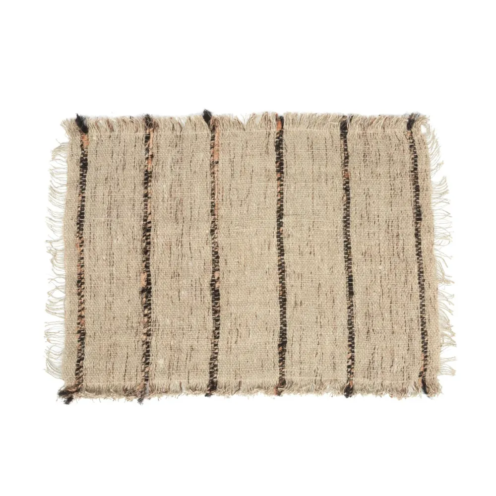 OH MY GEE Set de 4 Sets de Table Beige et Noir