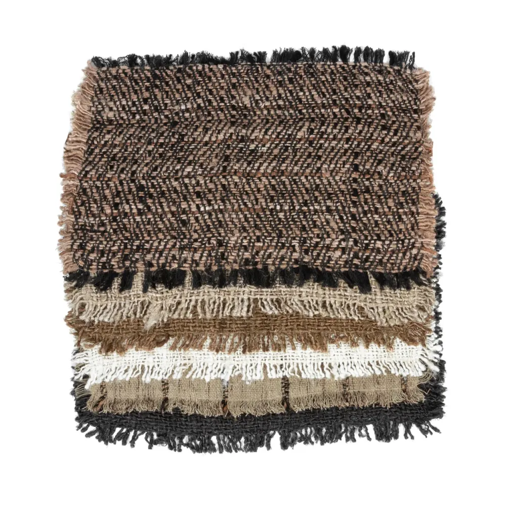 OH MY GEE Set de 4 Sets de Table Beige et Noir