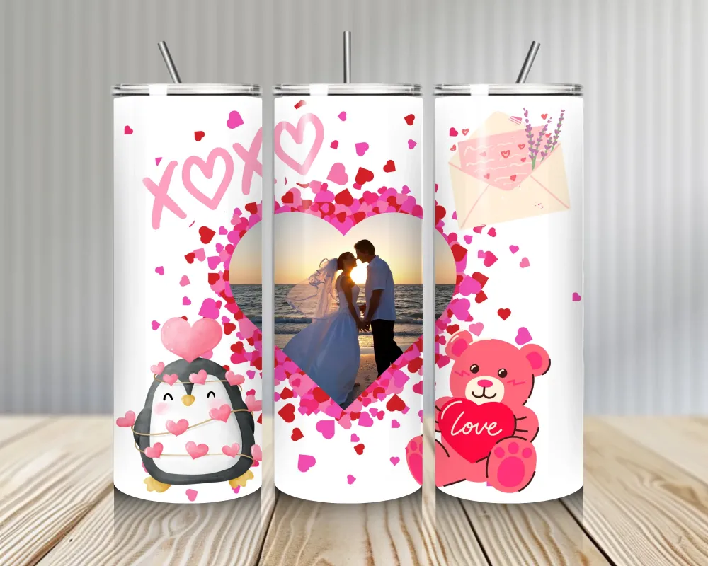 Gourde Tumbler isotherme - Amour & Photo Personnelle