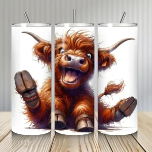 Gourde Tumbler isotherme - Vache Highland rigolote