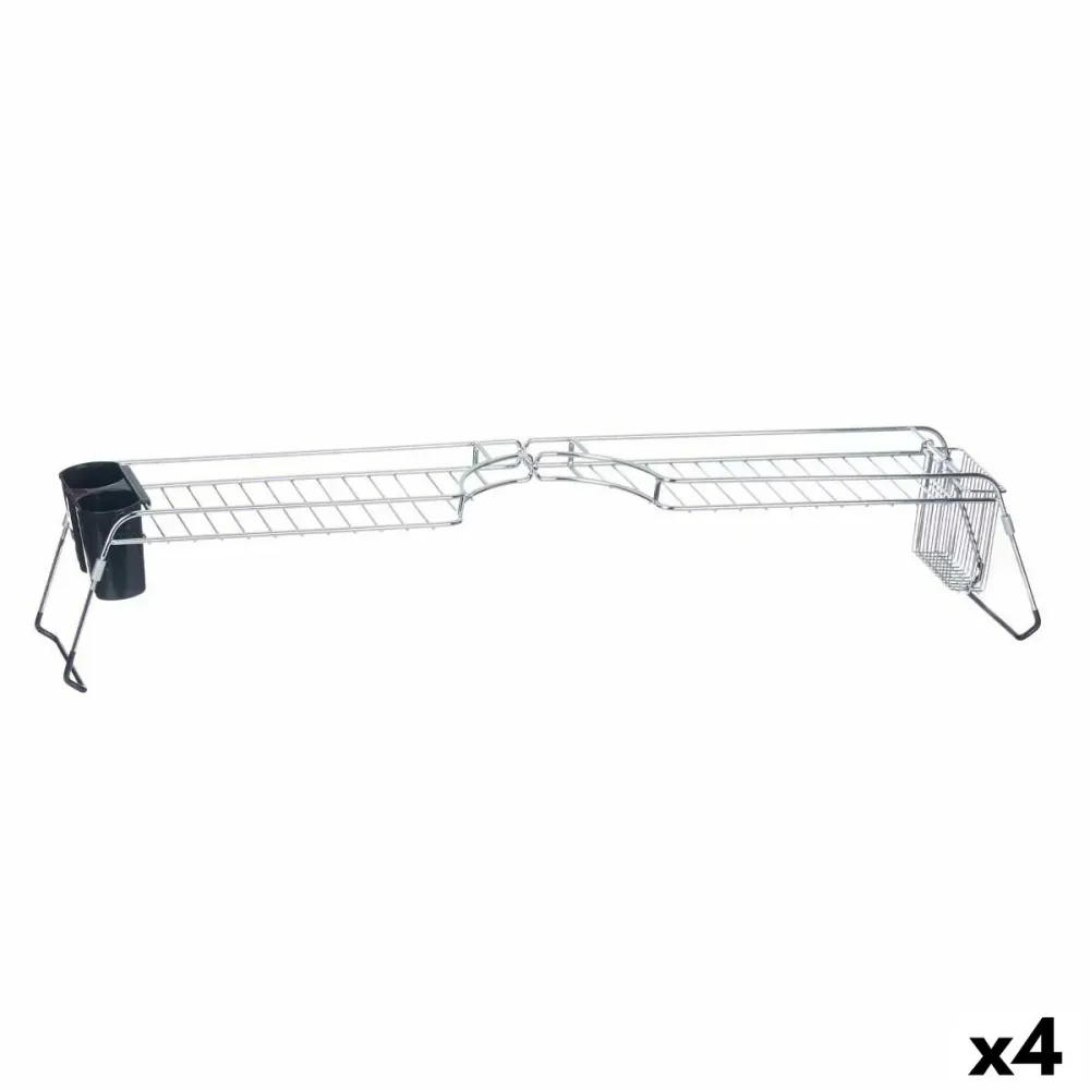 Égouttoir extensible pour évier Kinvara Noir Argenté 44 x 11 x 16 cm (4 Unités)