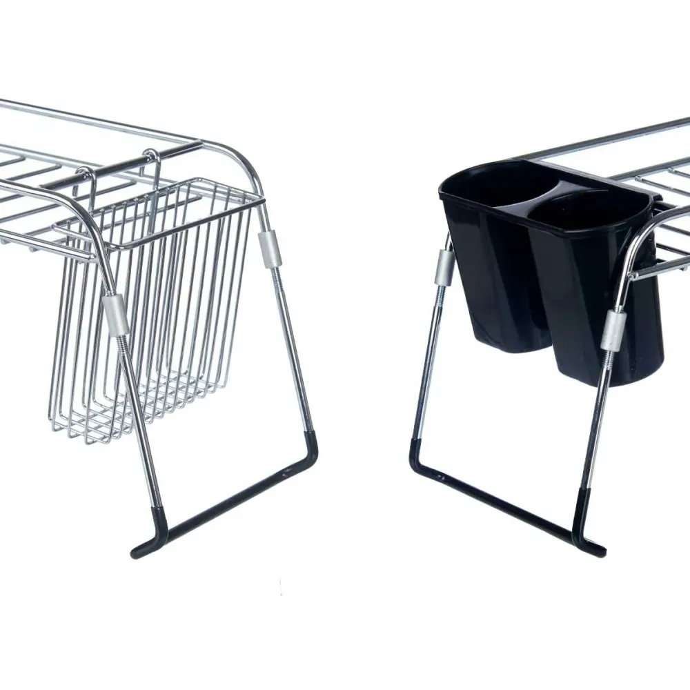 Égouttoir extensible pour évier Kinvara Noir Argenté 44 x 11 x 16 cm (4 Unités)