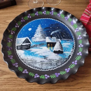 Grand plat LUNE D'HIVER