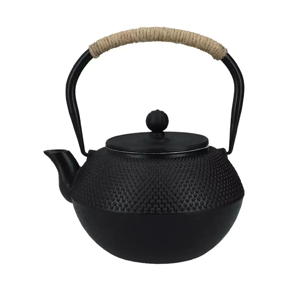 Grande bouilloire japonaise en fonte Tetsubin noire (1200 ml)