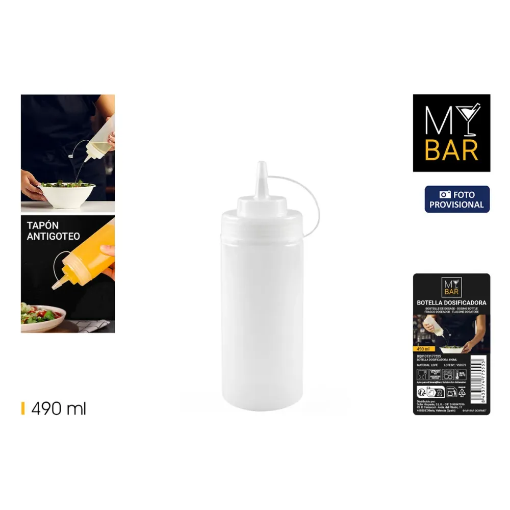 Huilier My Bar Transparent Plastique 490 ml 7 x 20 cm (24 Unités)