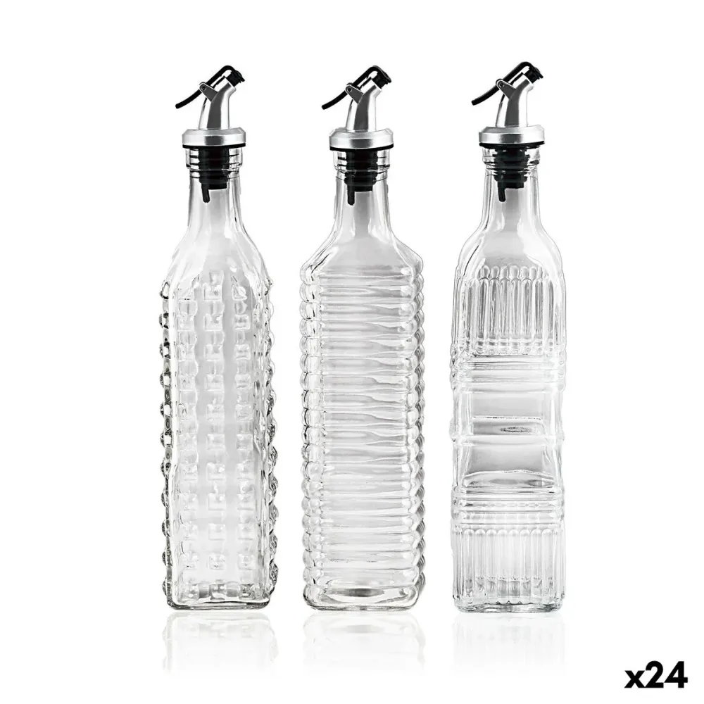 Huilier La Mediterránea Transparent Argenté verre 500 ml (24 Unités)