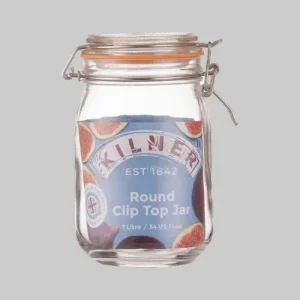 Kilner Bocal à clip 1 L - Round Clip top jar