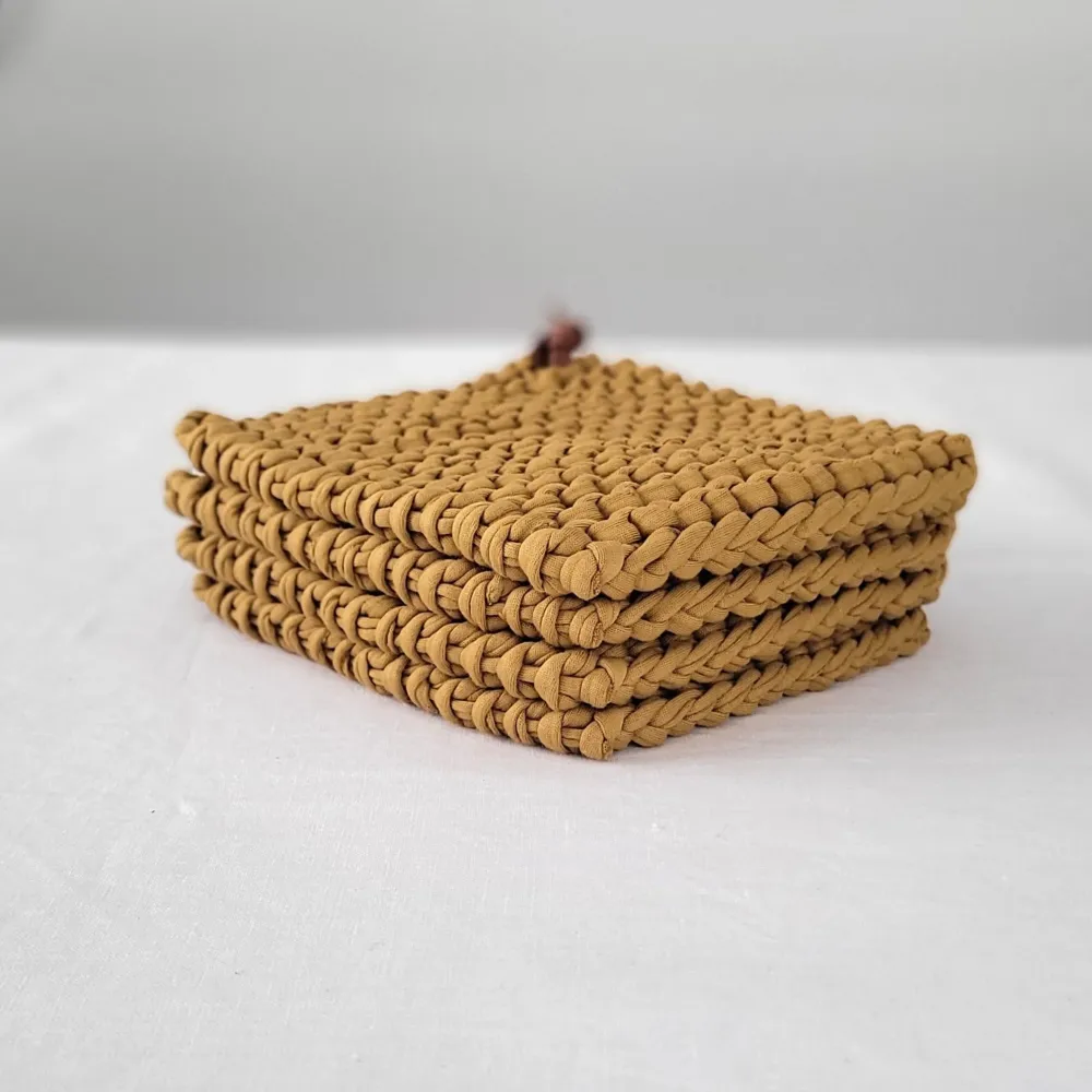Maniques, lot de 2, moutarde verdâtre