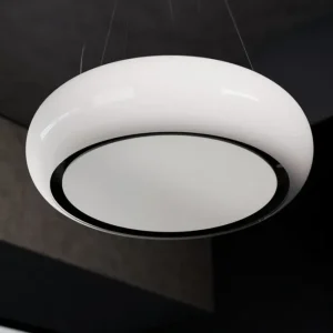 Modèle îlot Airone E-001-IRIS - 66 cm - verre blanc - moteur interne - recirculation