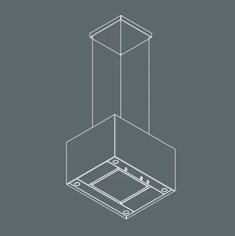 Modèle îlot Airone E-002-MEDEA - 60 cm - verre blanc - moteur interne - recirculation