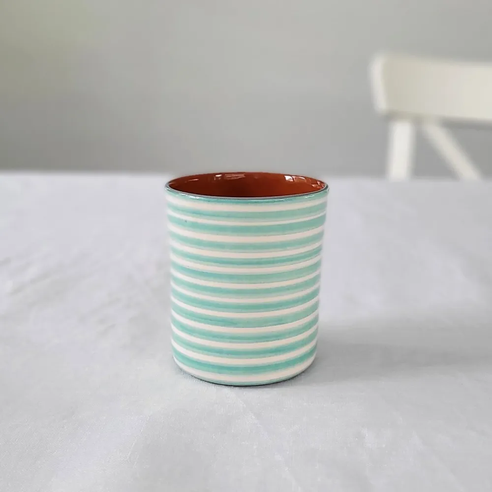 Mug à café cerclé menthe