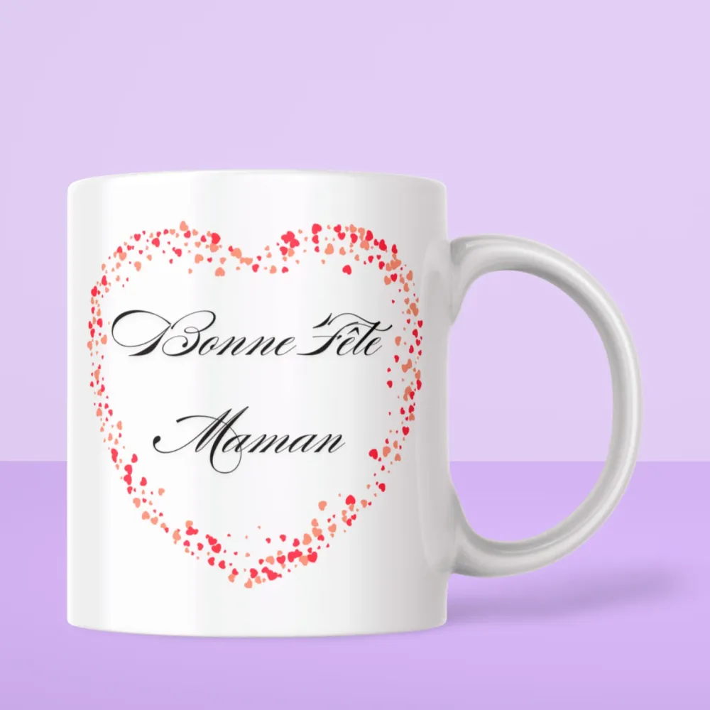 Mug céramique Bonne Fête Maman - Magnifique, Aimante, Merveilleuse, Authentique, Naturelle