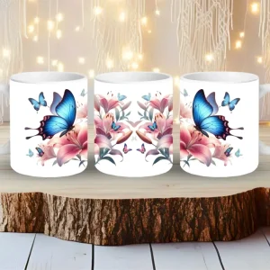 Mug Fleur Papillon – Cadeau Élégant (&C My Cré)