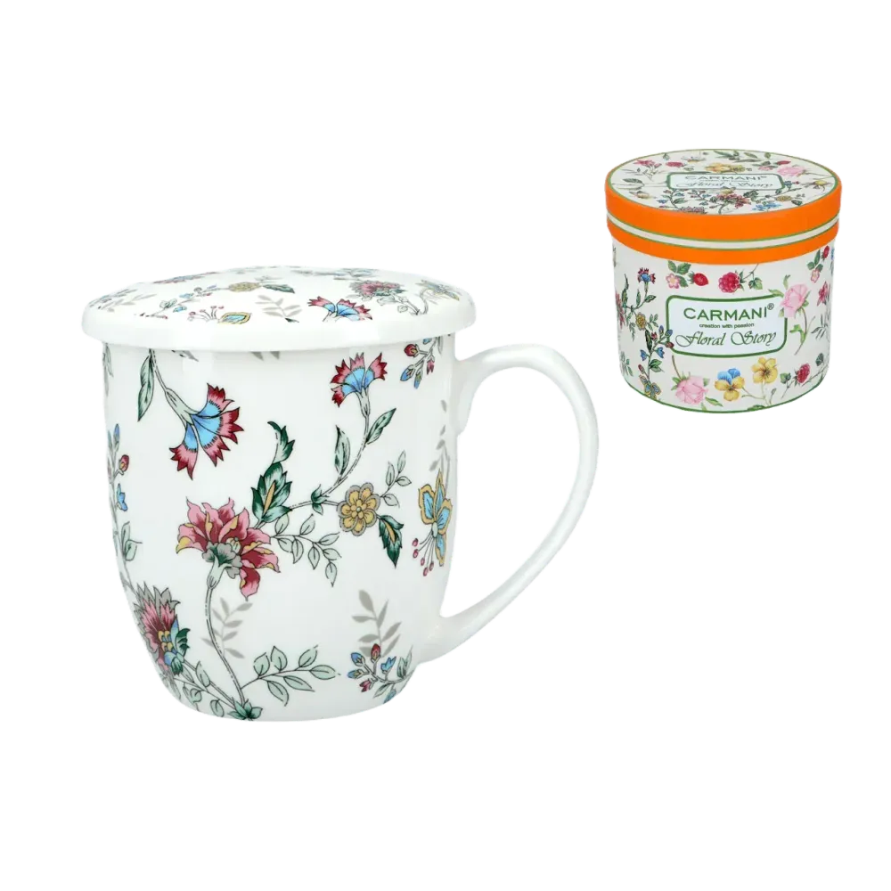 Mug en porcelaine avec infuseur « Floral » (370 ml)