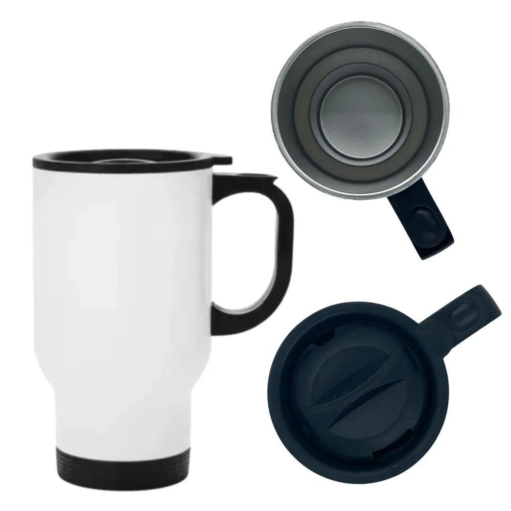 Mug thermos - isotherme Aluminium 450 ml - "Recherche sosie pour travailler à ma place"