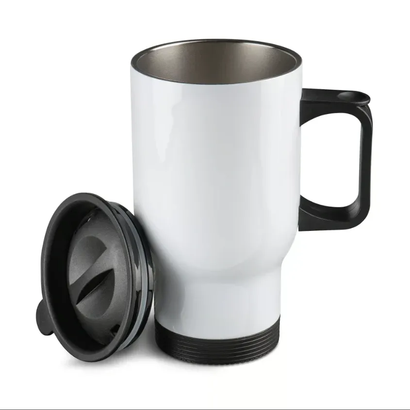 Mug thermos - isotherme Aluminium 450 ml - "Recherche sosie pour travailler à ma place"
