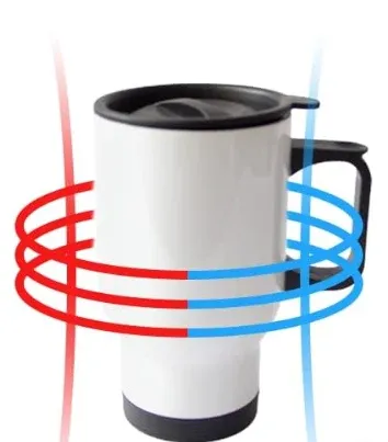 Mug thermos - isotherme Aluminium 450 ml - "Recherche sosie pour travailler à ma place"