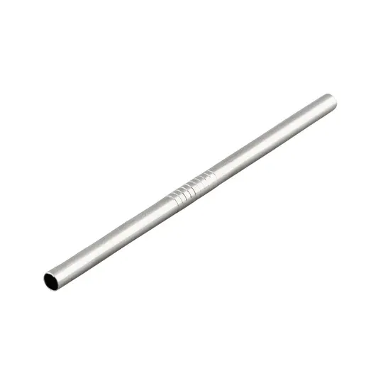 Pailles à boire - Acier droit argenté - 13 cm