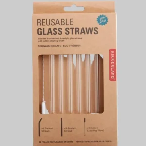 Pailles en verre transparents - Kikkerland