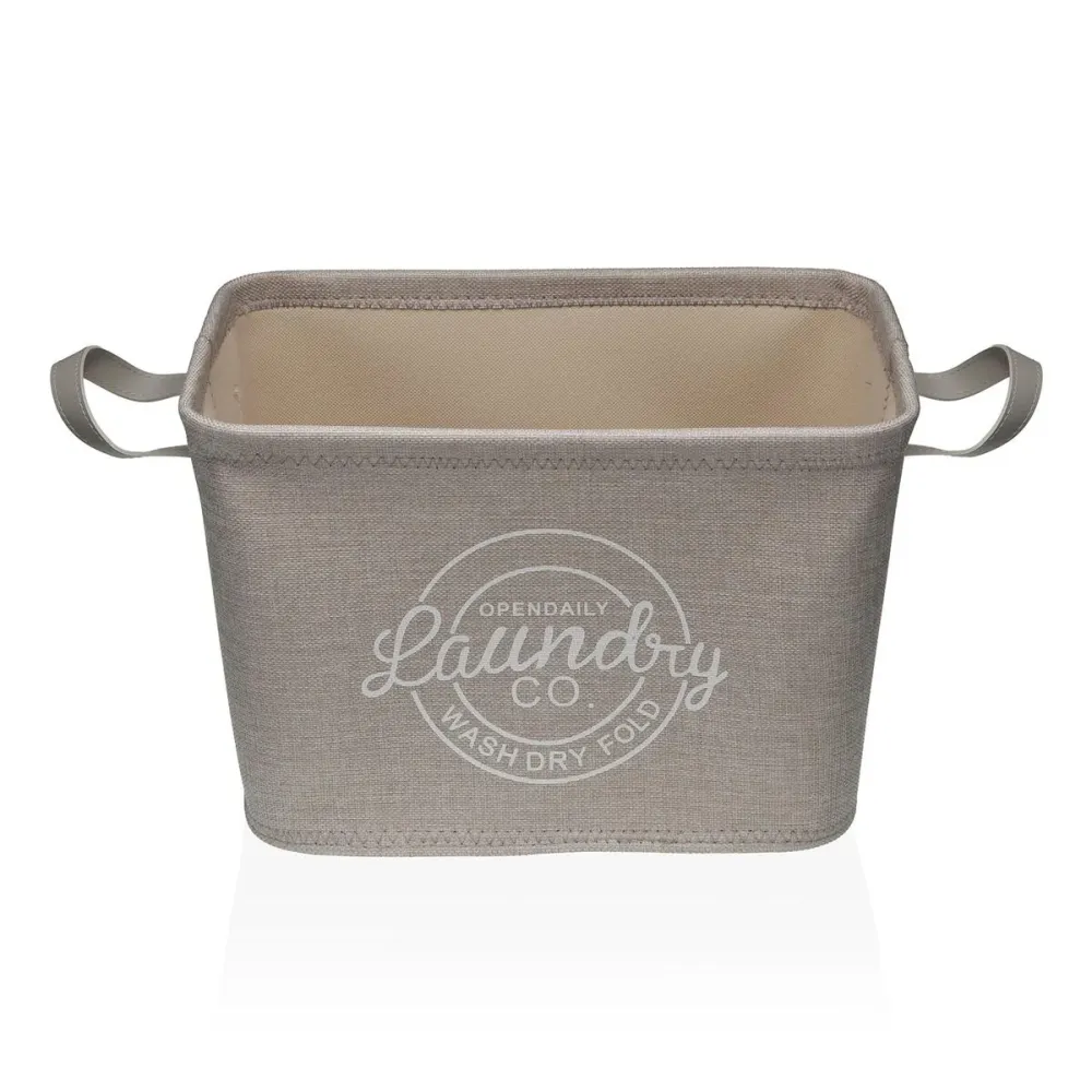 Panier à linge Versa Gris Polyester PVC Métal EVA 38 x 25 x 26 cm