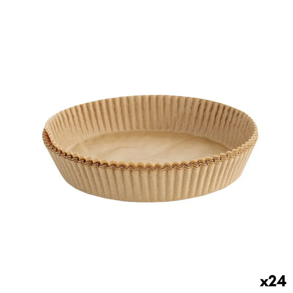 Papier pour friteuse à air Algon Ø 20 cm Marron 30 Pièces (24 Unités)