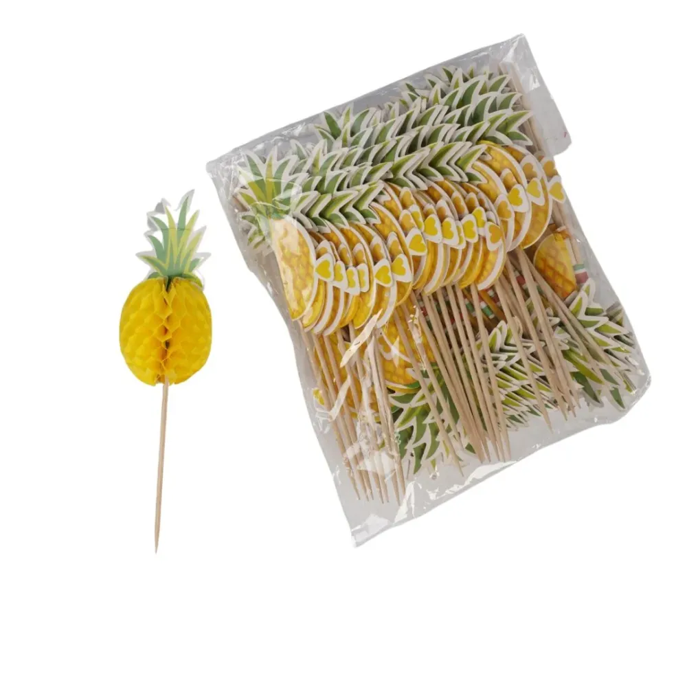 Pic à cocktail - Ananas en papier (x50)
