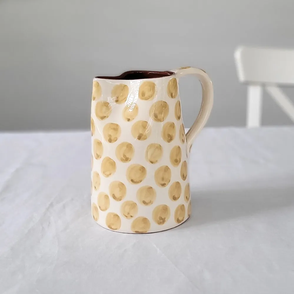 Pichet 1 l pois beige