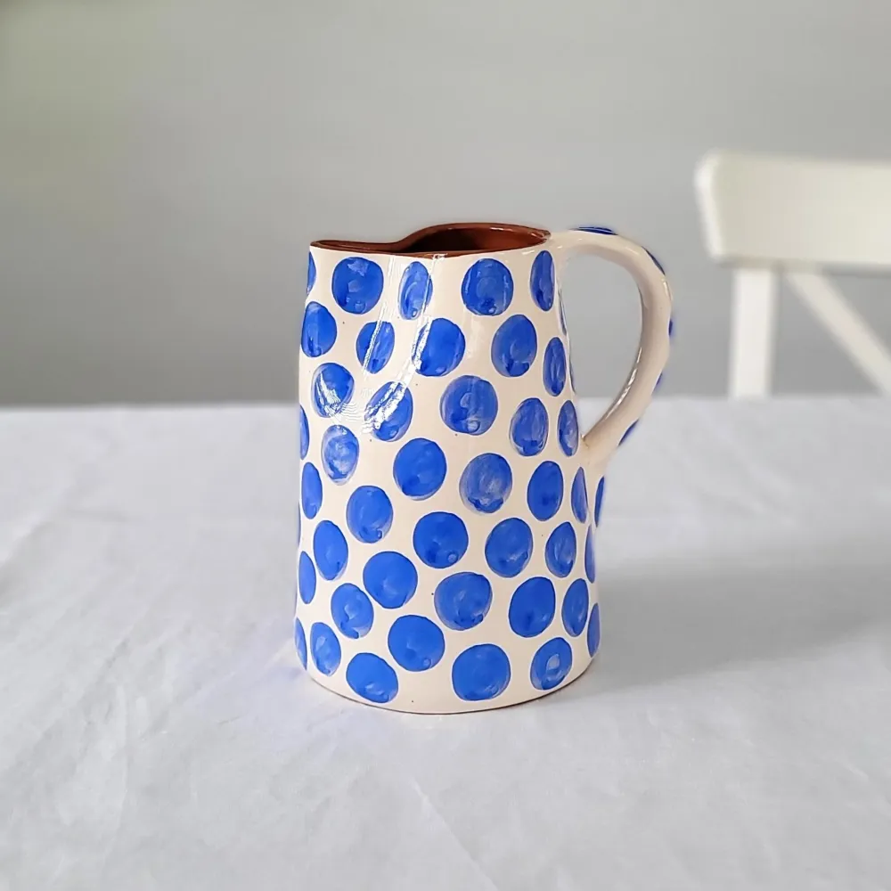 Pichet 1 l pois bleu