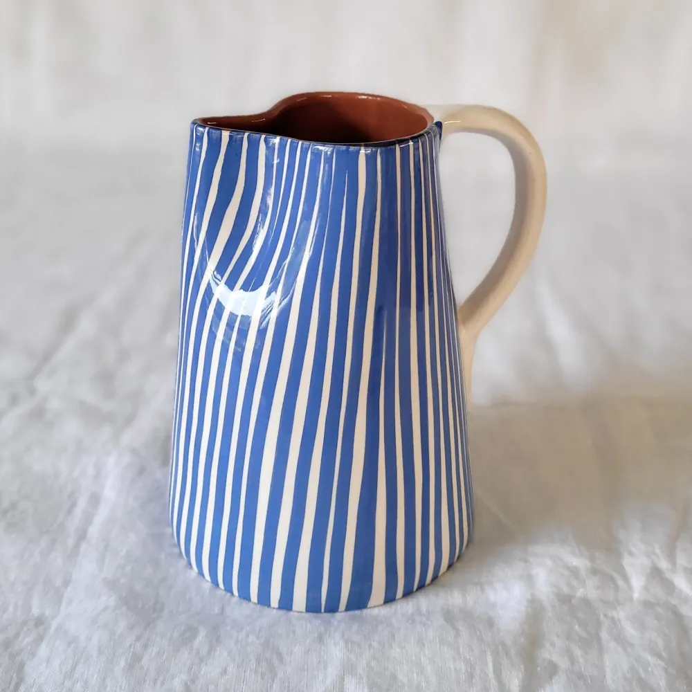Pichet 1 l rayé bleu