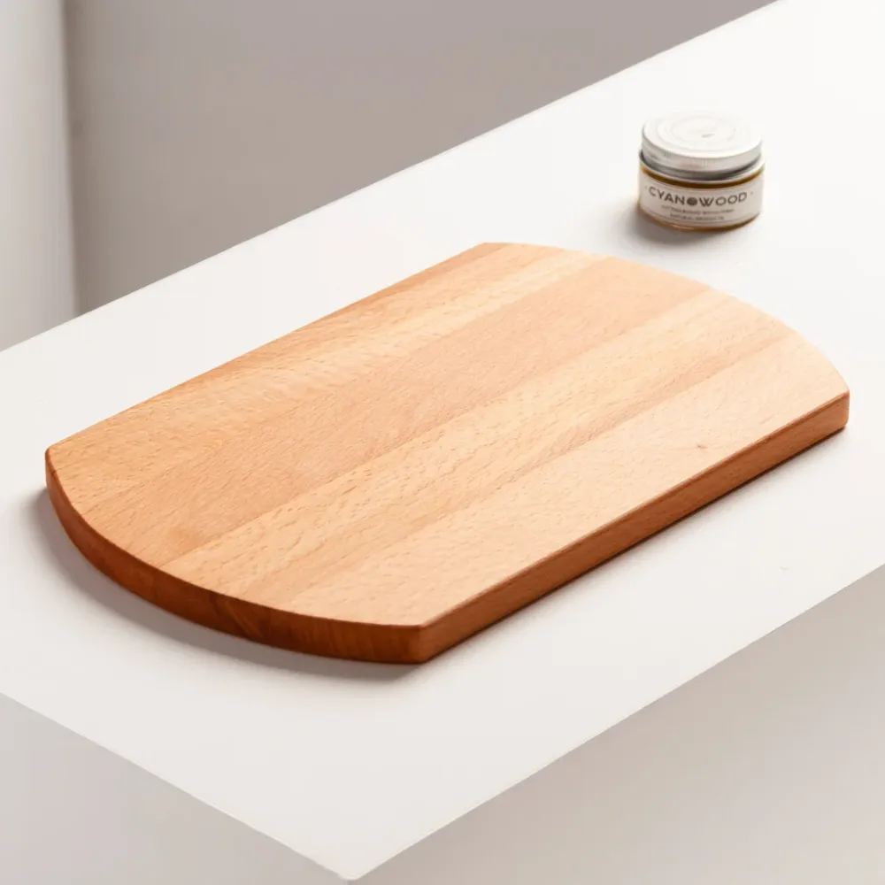 Planche à découper en bois de hêtre - Bord rond