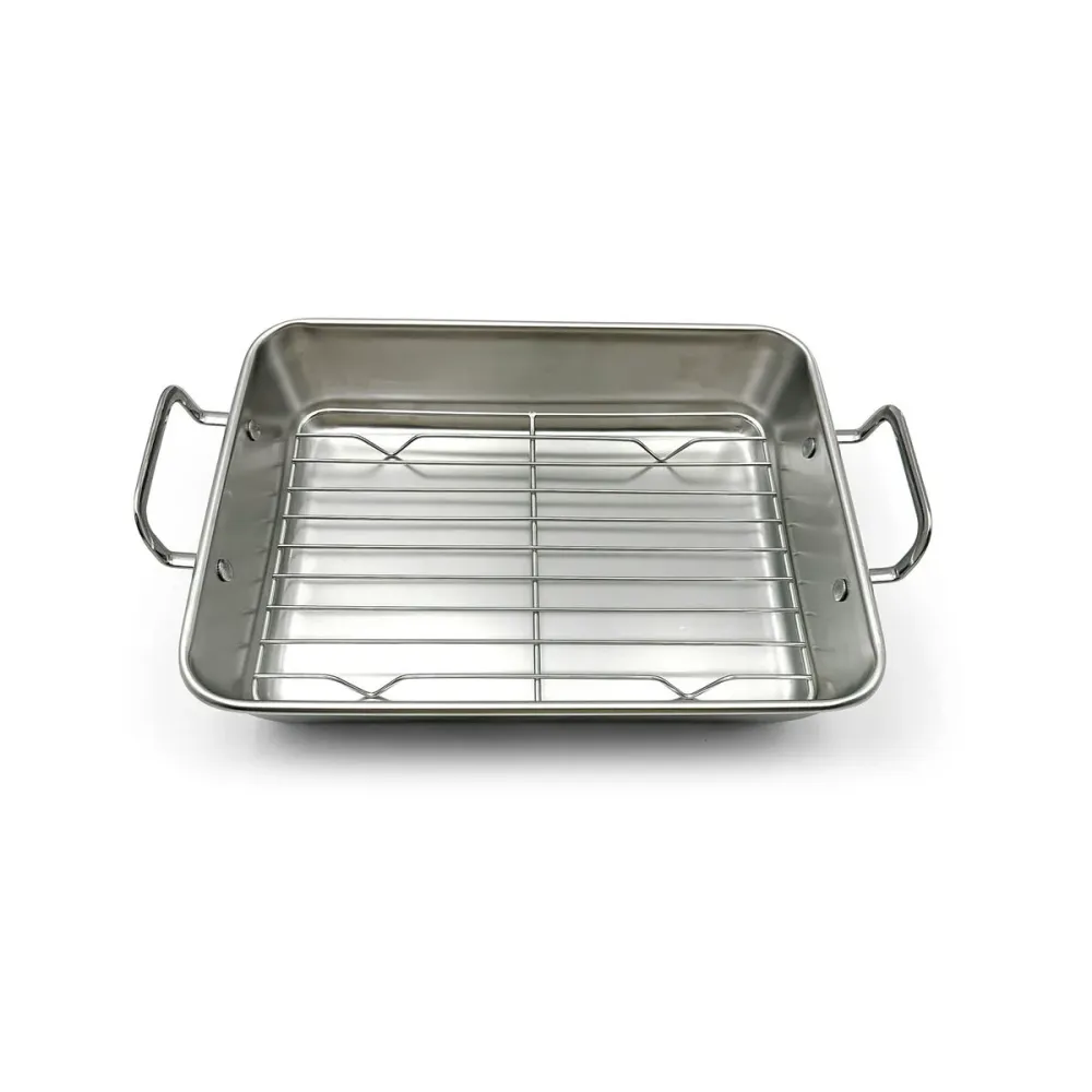 Plateau pour Four Quttin Argenté Acier 25,5 x 20 x 5,5 cm (12 Unités)